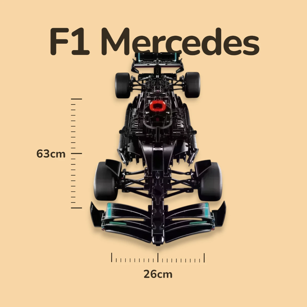 F1 Mercedes w14 - 1642 peças - Medidas F1 Mercedes w14 - 1642 peças - Medidas