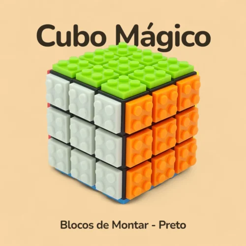 Cubo Mágico Blocos de Montar - Preto