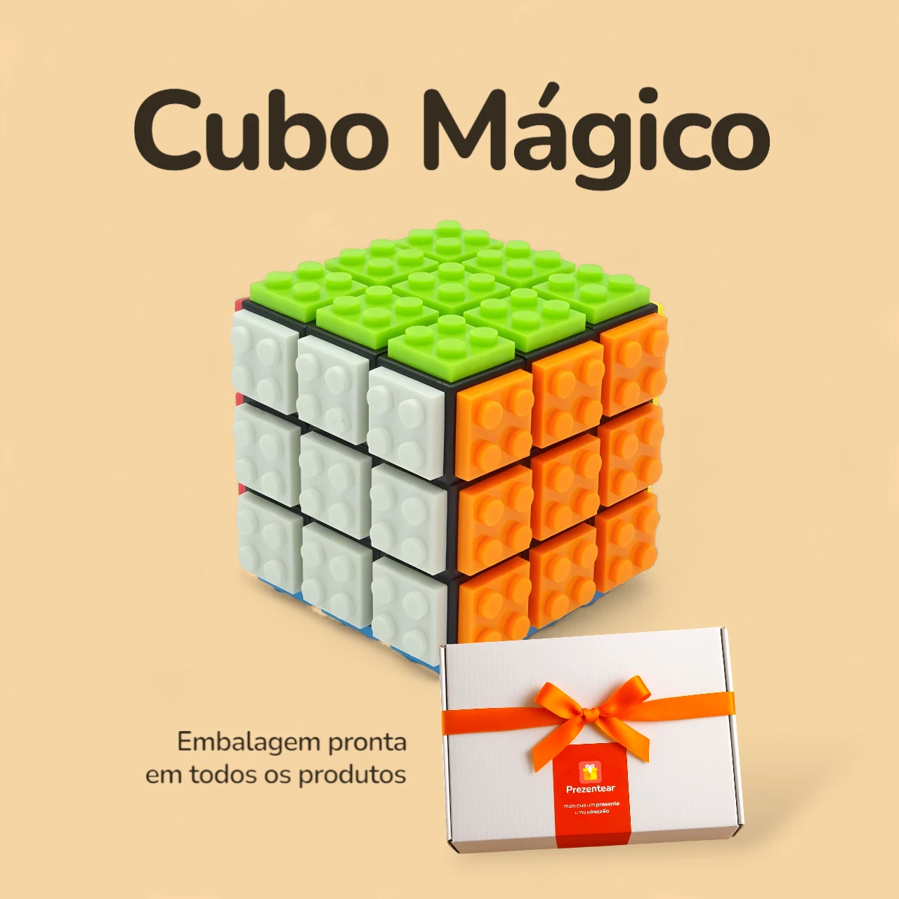 Cubo Mágico Blocos de Montar - Preto - Caixa Cubo Mágico Blocos de Montar - Preto - Caixa