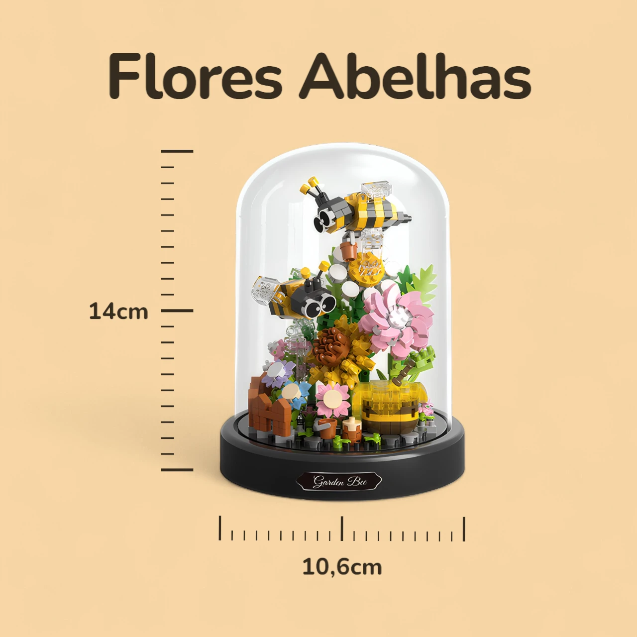 Flores Abelhas com Capa - 588 peças - Medidas Flores Abelhas com Capa - 588 peças - Medidas