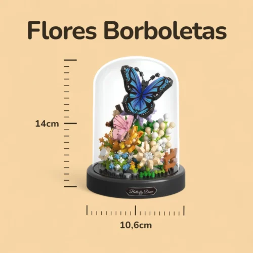 Flores Borboletas com Capa - 530 peças - Medidas
