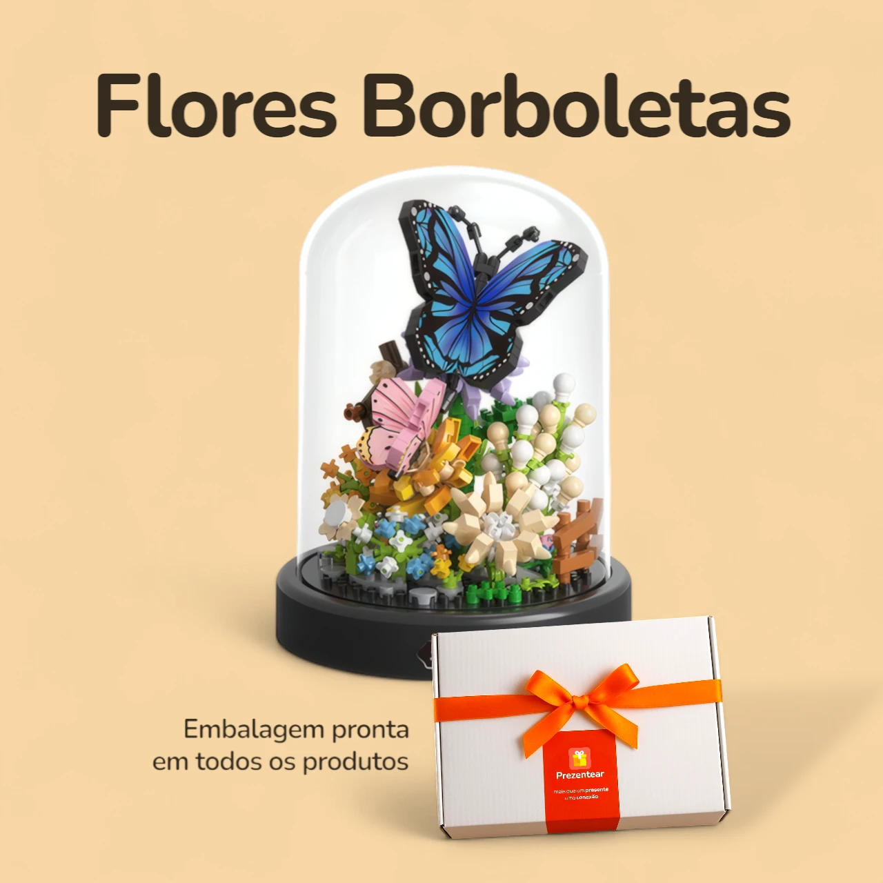 Flores Borboletas com Capa - 530 peças - Caixa Flores Borboletas com Capa - 530 peças - Caixa