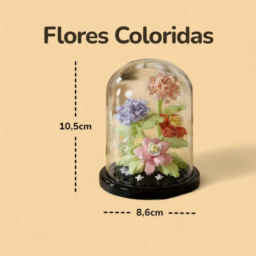 Flores Coloridas - 302 peças - Medida