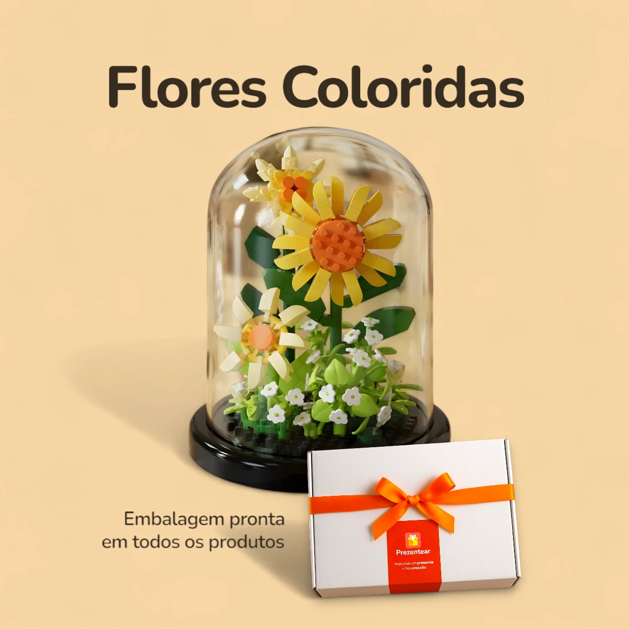 Flores Margaridas com Capa - 310 peças - Caixa Flores Margaridas com Capa - 310 peças - Caixa