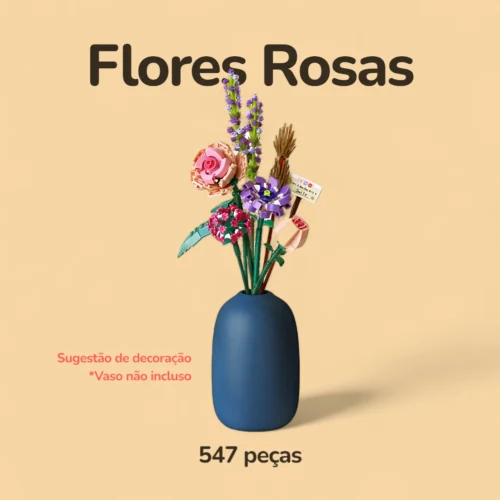 Flores Rosas - 547 peças - 2