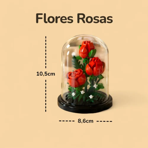 Flores Rosas com Capa - 254 peças - Medida