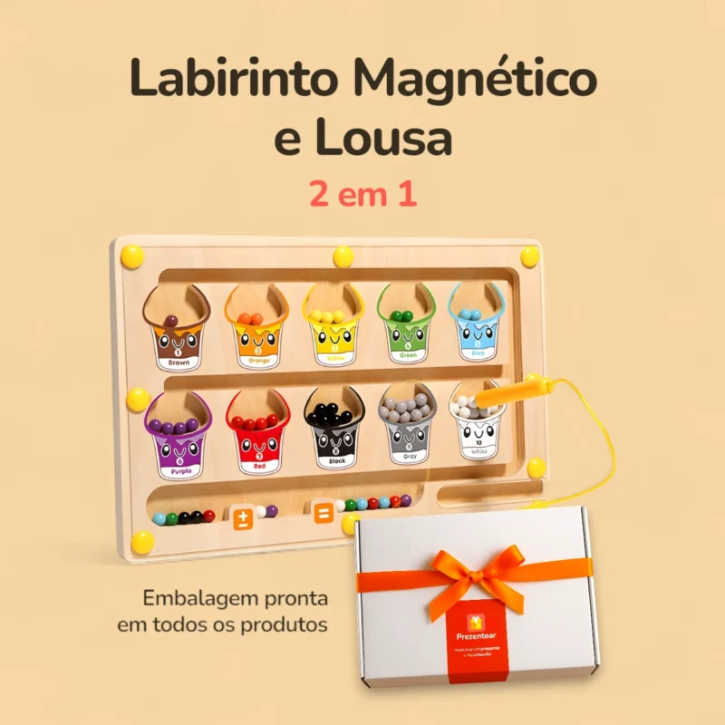 Labirinto Magnético e Lousa 2 em 1 - Caixa