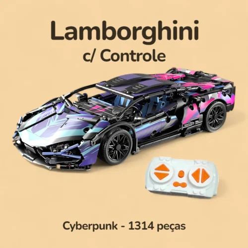 Lamborghini Cyberpunk com Controle - 1314 peças