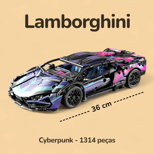Lamborghini Cyberpunk - 1314 peças - Medidas