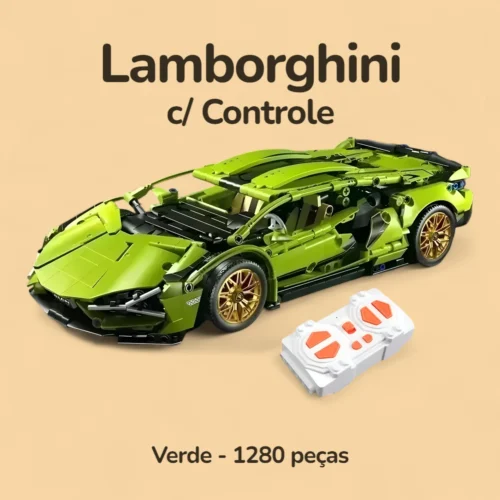 Lamborghini Verde com Controle - 1280 peças
