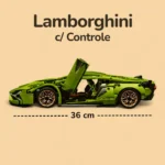 Lamborghini Verde com Controle - 1280 peças - Medidas