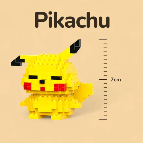 Pikachu - 178 peças Mini Blocos - Medidas