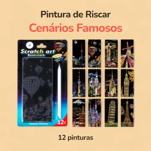 Pintura de Riscar Cenários Famosos - 12 peças