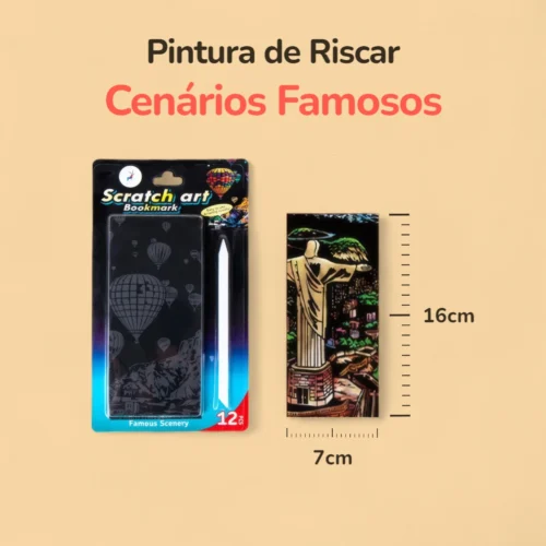 Pintura de Riscar Cenários Famosos - 12 peças - Medidas