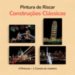Pintura de Riscar Construções Clássicas - 4 peças