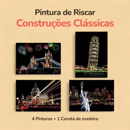 Pintura de Riscar Construções Clássicas - 4 peças