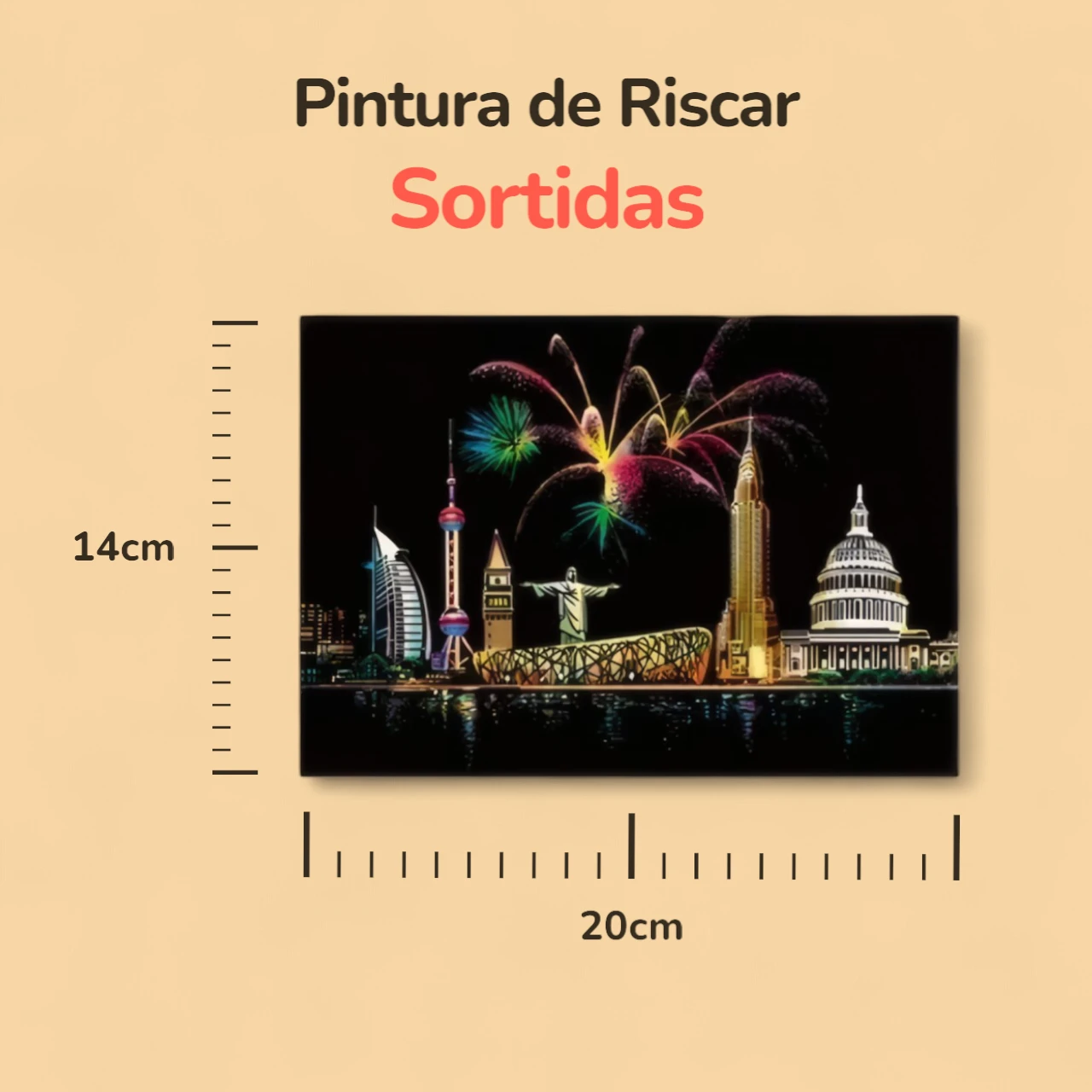 Pintura de Riscar Sortidas - 4 peças - Medidas Pintura de Riscar Sortidas - 4 peças - Medidas