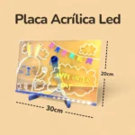 Placa Acrílica Led - 7 Canetas - 20x30cm - Medidas