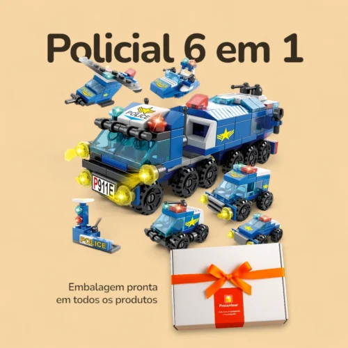 Polícial 6 em 1 - 147 peças - Caixa