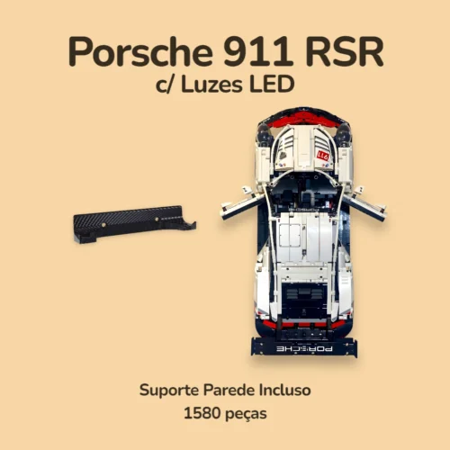 Porsche 911 RSR com Luzes - 1540 peças - Suporte