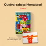 Quebra-cabeça Montessori Blocos de madeira - Carros - Caixa