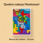 Quebra-cabeça Montessori Blocos de madeira - Oceano